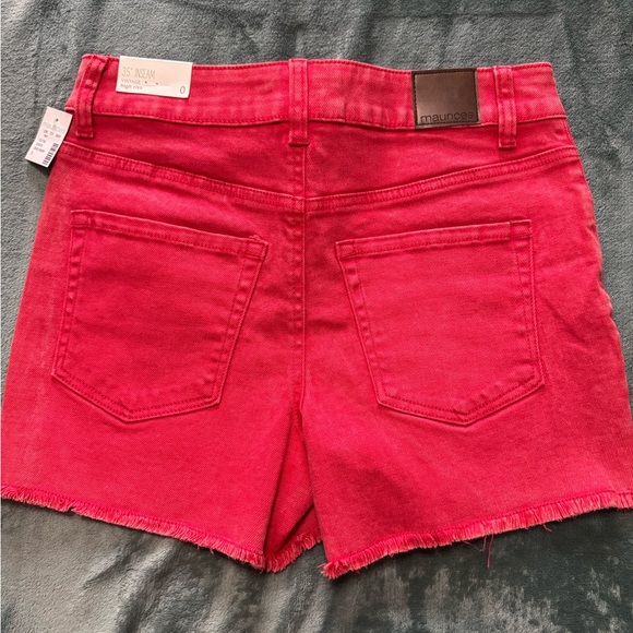 Maurice’s Red Washed Shorts - Picture 2 of 7